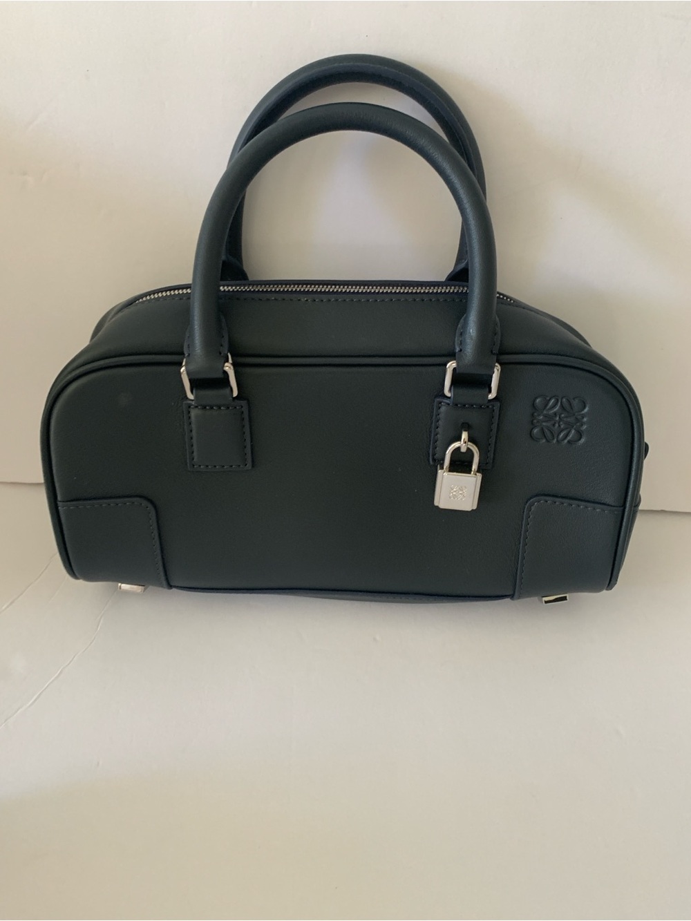 Loewe Amazonia Blue Leather Top-Handle Satchel - Picture 3 of 6